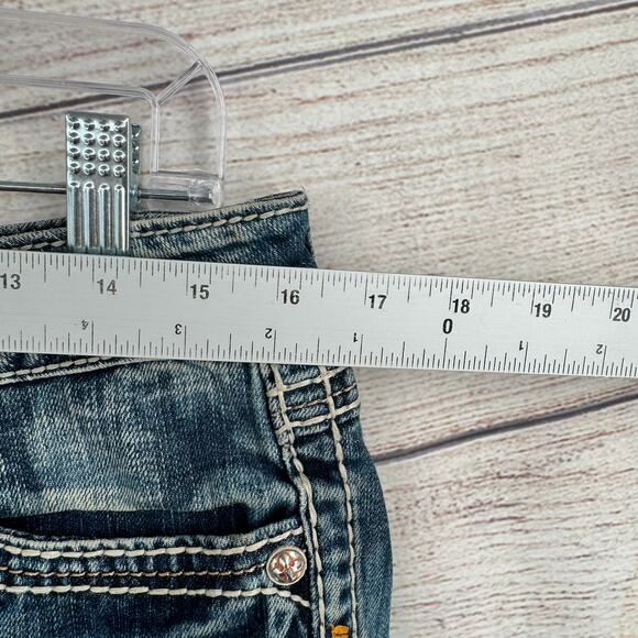 Rock Revival Angie Cut Off Denim Jean Shorts Womens 31 Blue Light Wash - Picture 11 of 16